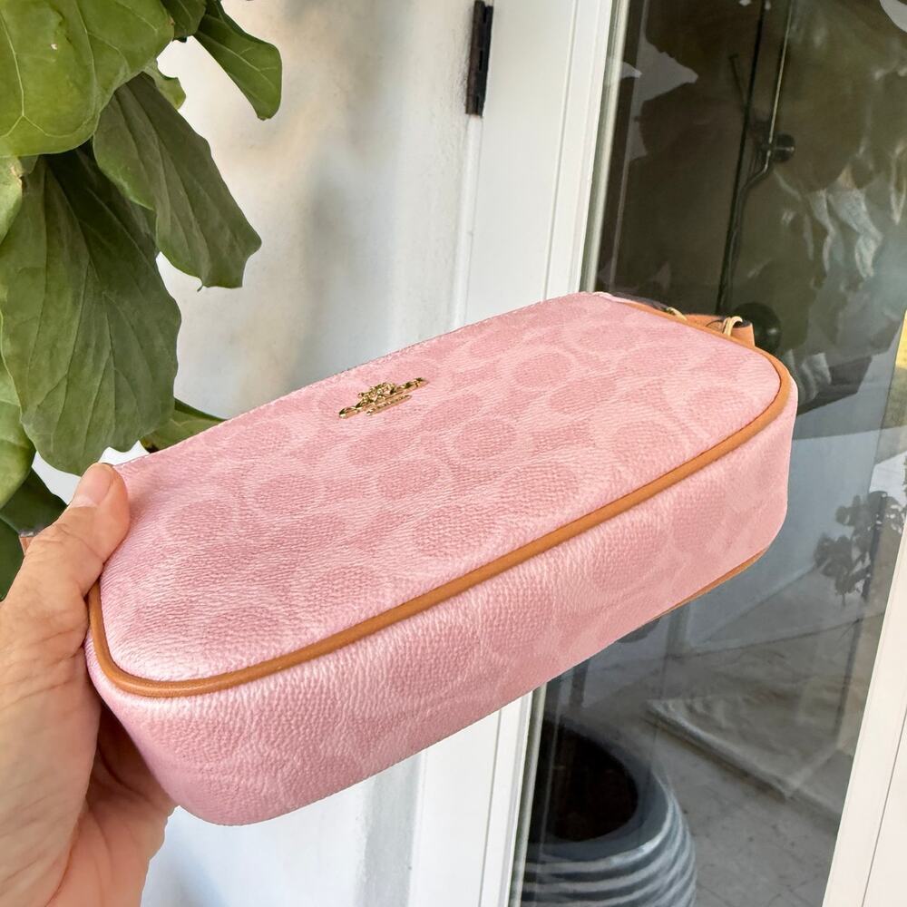 Coach Nolita 19 In Signature Canvas Gold/Powder Pink CDW31 NWT - Picture 4 of 5